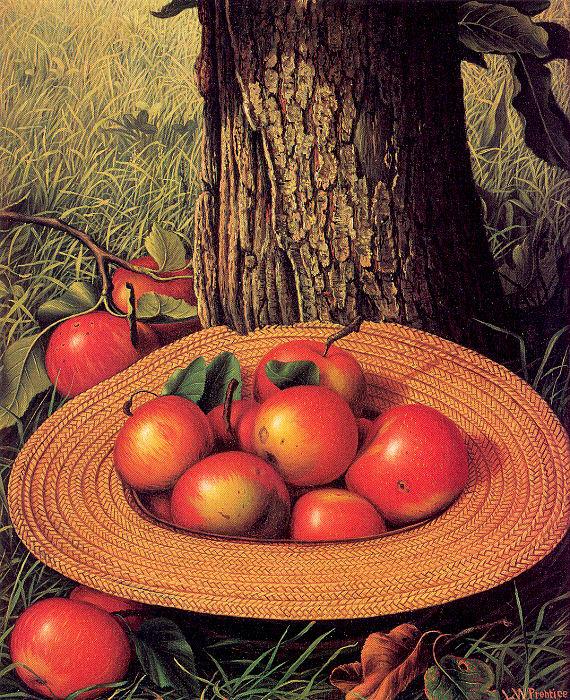 Prentice, Levi Wells Apples, Hat, and Tree Sweden oil painting art
